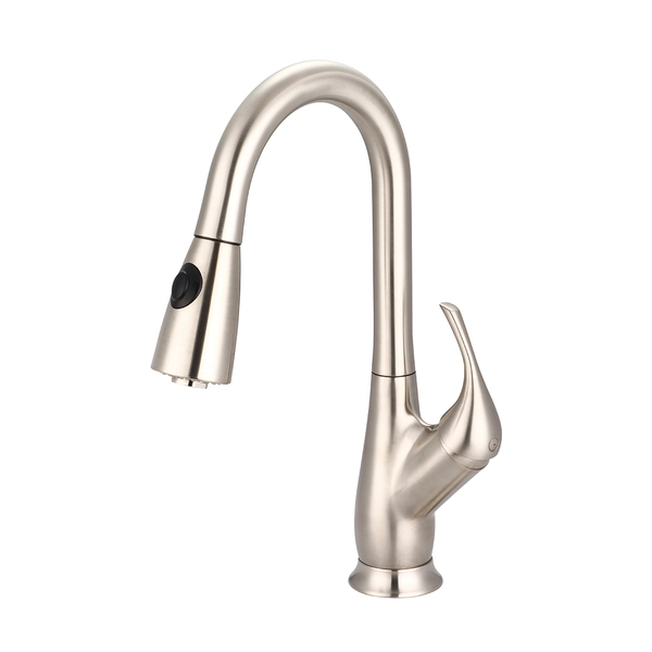 Pioneer Faucets Single Handle Pull-Down Kitchen Faucet, Compression Hose, Nickel, Weight: 7.8 2LG250-BN